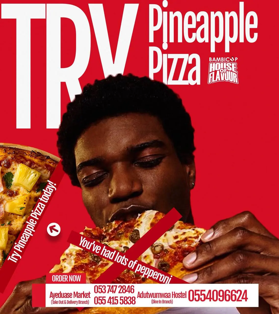 Bambicup pineapple pizza promo